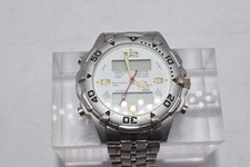 Eric Chevillard Analog Digital Dual Time Stainless Steel Watch 37512