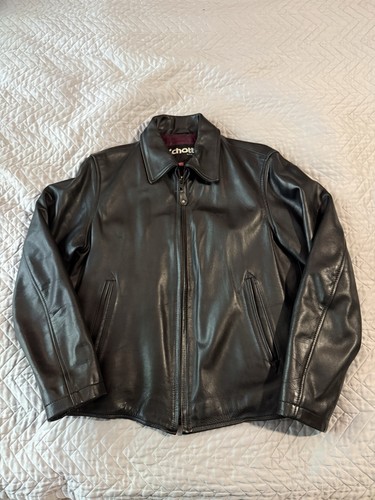 Schott black leather - black, jacket