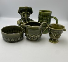 Holkham Pottery Vintage Green Glaze Mixed Job Lot. Please Read.