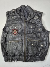 Black Leather Utility Vest