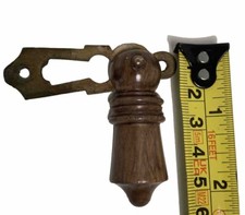 1 X Vintage Walnut/Brass Escutcheon Keyhole Cover Victorian Reclaimed Door A1
