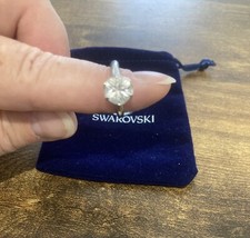 Swarovski Harlequin Clear Solitaire Rhodium Plated Ring Size 52 Free Pouch £20+