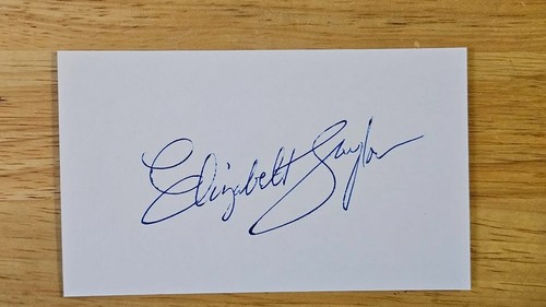 Elizabeth taylor signed 3x5 - elizabeth,