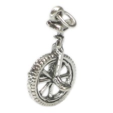 Unicycle sterling silver charm