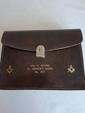 Masonic leather pouch and apron. St. Andrews lodge.