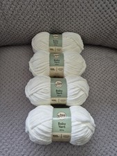 4x So Crafty Baby Yarn, White