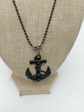 Maritime Necklace Anchor Black