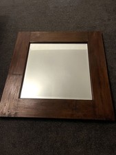 Solid wood Lombok Reclaimed Teak Mirror 100x100cm rustic wooden style 