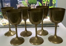 Set of Brass Wine Glasses