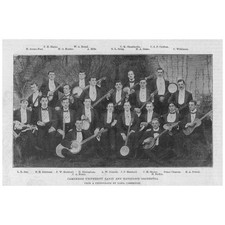 Cambridge University Banjo & Mandolin Orchestra - Antique Print 1895