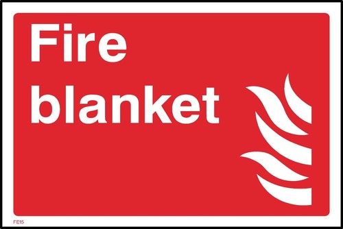 Fire blanket sign sticker - blanket,