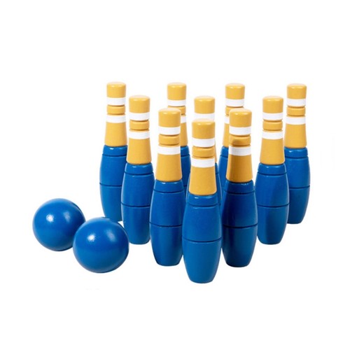 Wooden bowling set indoor - wooden,