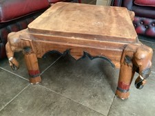 vintage carved wooden elephant side coffee table