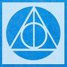 Harry Potter Deathly Hallows Symbol Stencil, Mylar Airbrush Painting Wall Art