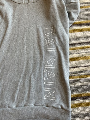 Grey balmain hoodie size