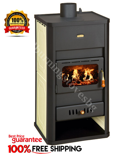 Wood burning stove back - burning,