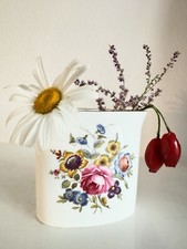Worcester Fine Bone China Small Oval Vase, Red Floral Butterfly Vase