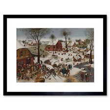 Painting Biblical Landscape Brueghel Census Bethlehem Framed Print 12x16 Inch
