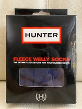 Hunter Kids Navy Tall Fleece Welly Boot Socks 1602 US Size MXS (11-13)