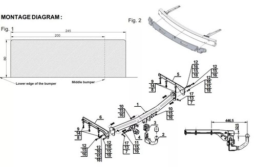 Detachable swan necktow bar - necktow,