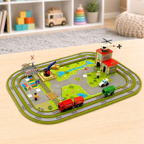 Aldi wooden road set kids - aldi,