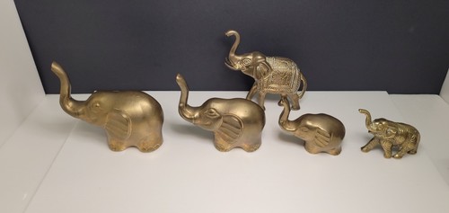 Vintage brass elephant - brass,