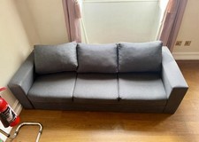 Storex Plush Fabric Large Sofa 3  Seater Removable Couch Seat and Covers