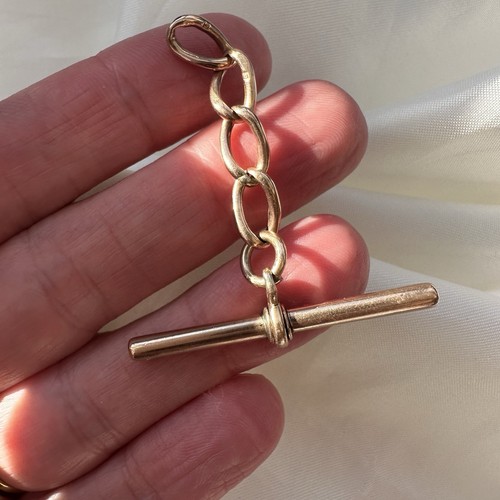 Antique 9ct rose gold albert - 9ct,