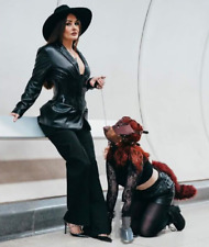 Genuine Leather Bitchsuit, Puppy Play Pet Crawler Restraint Snout Mask Paw Mitts