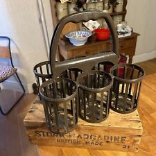 Vintage Brown Plastic Milk / Wine Bottle Holder / Carrier – Great! –