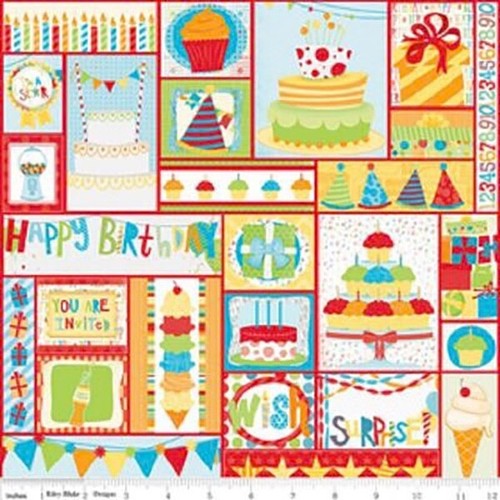 Happy birthday fabric c3950 - fabric,