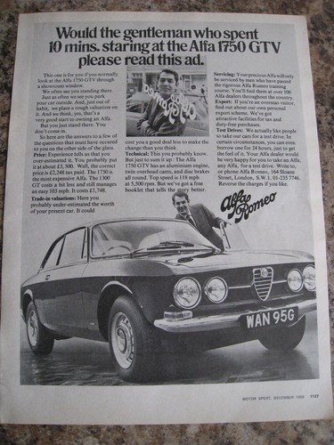 Alfa romeo 1750 gtv car - 1750,
