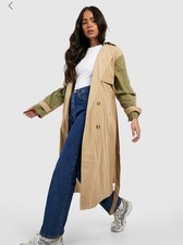 Boohoo Colour-block trench coat - New