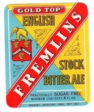 Beer label fremlins - beer, label: