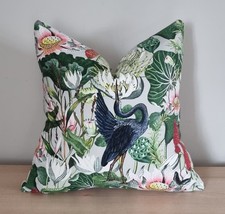 Clarke and Clarke Wedgwood Waterlily Dove fabric l Cushion Cover 40x40 cm 