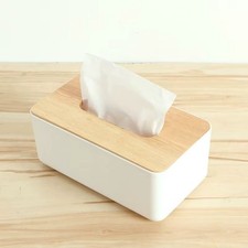 Plastic Tissue Box with Wooden