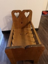 Wooden Brown Doll Crib with