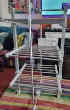 GlamHaus 3 Tier Electric Heated Clothes Airer Dryer Rack - White