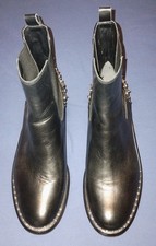 Sam Edelman - Black Leather Studded Ankle Boots Size 5
