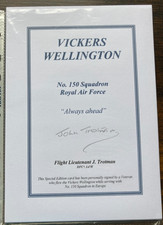 WW2 RAF Flt Lt J Trotman DFC 150 Sqn signed Vickers Wellington Bomber Bookplate