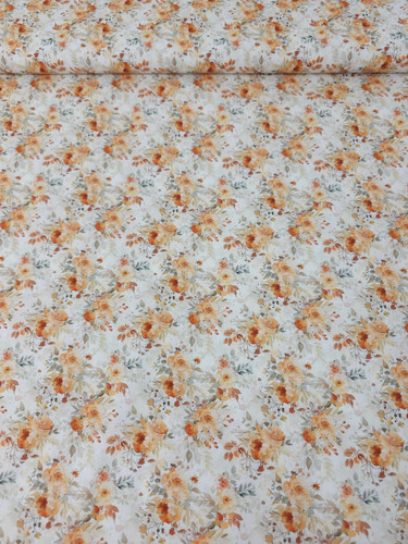 Retro orange floral trail - retro,
