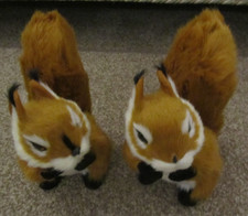 Two toy red squirrels - plush coat