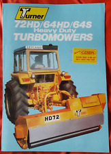 TURNER 72HD 64HD 64S HEAVY DUTY TRACTOR TURBO MOWERS BROCHURE LEAFLET