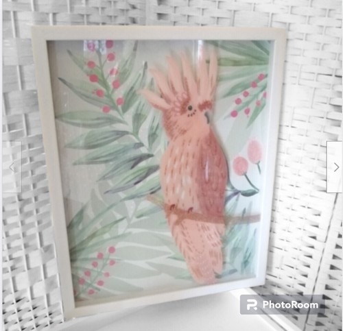 Pink cockatoo painting s - pink, 80's