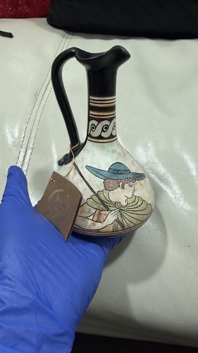 Vintage greek pottery jug - greek,