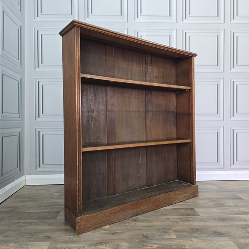 Antique oak open bookcase - oak,