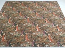 Vintage French Medieval-Style Pastoral Scene Printed Curtain 254x215cms