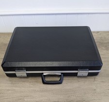 Vintage / Retro Large Black Hard Shell Briefcase 1970's Business Document Case