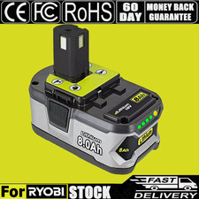 8.0Ah For Ryobi + 18V Battery
