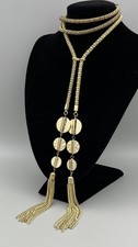 Gold Tone Lariat Tassel